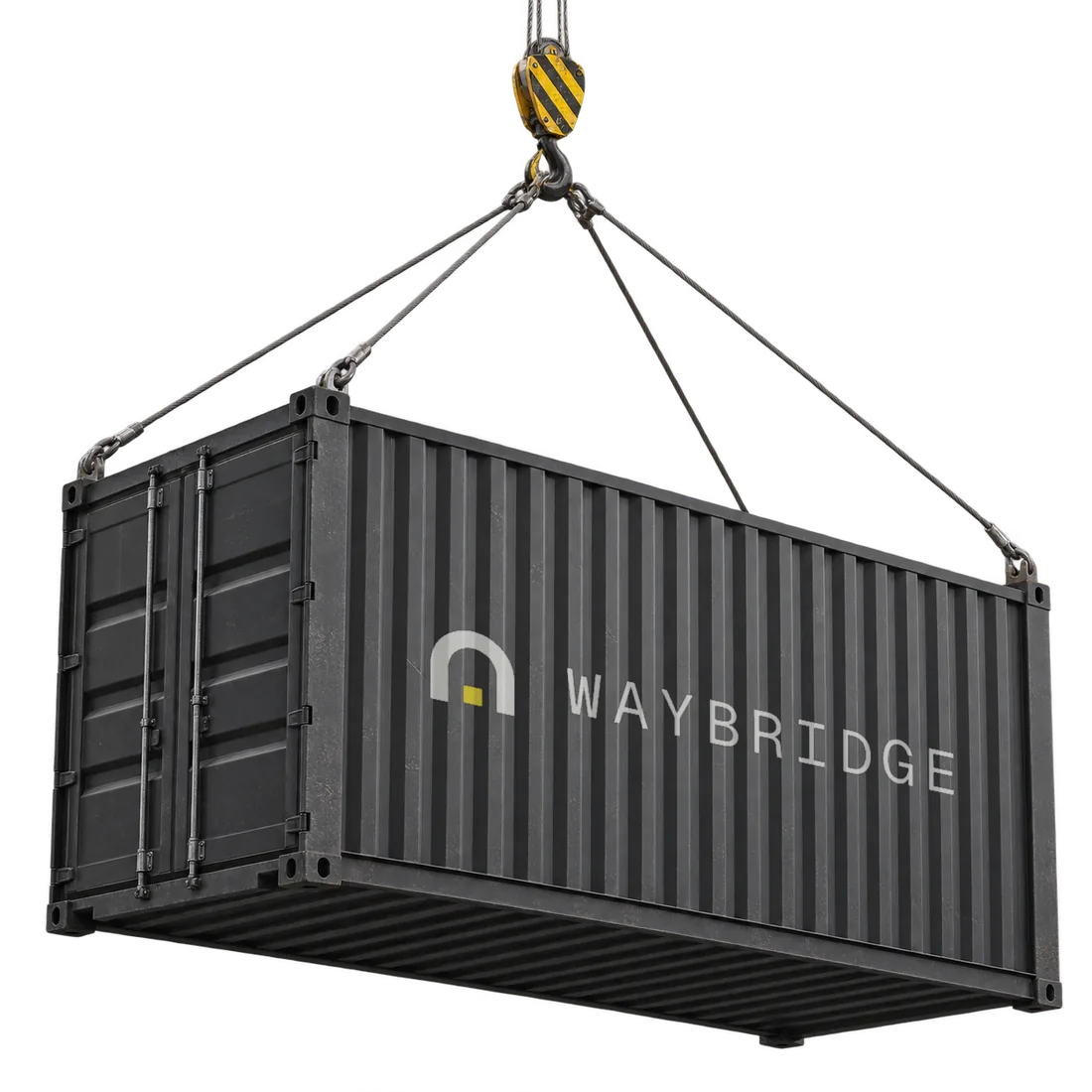 A shipping container being lifted at the Lagos port